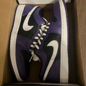 Purple black white air jordan 1 low